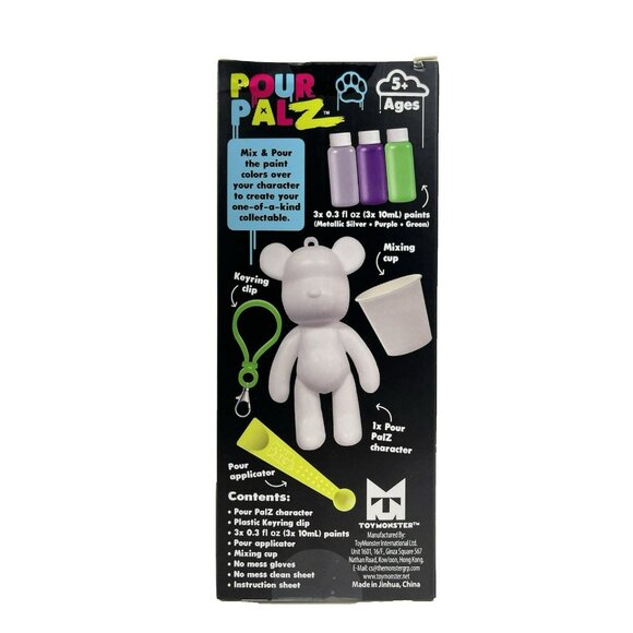 Pour Palz 3.2" Key Ring Bear DIY Paint & Pour Craft Kit - Picture 4 of 7